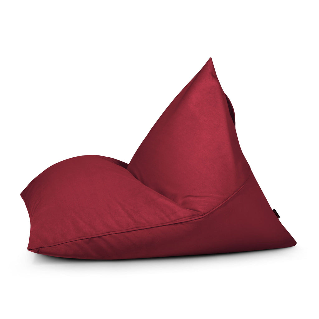 Pouf Poire velours Rouge Rubis Beaumont Concept