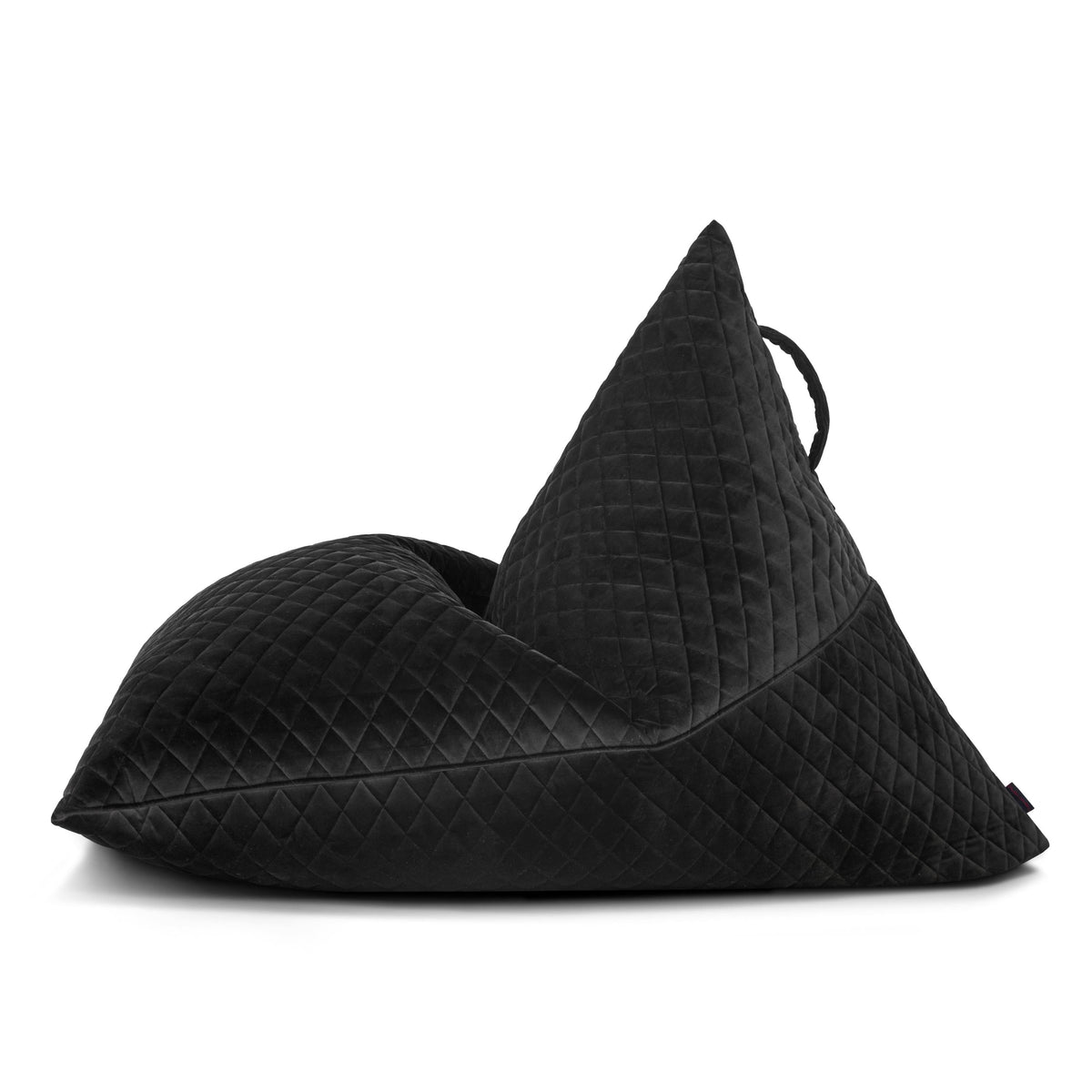 Pouf Poire velours royal Noir Profond Beaumont Concept
