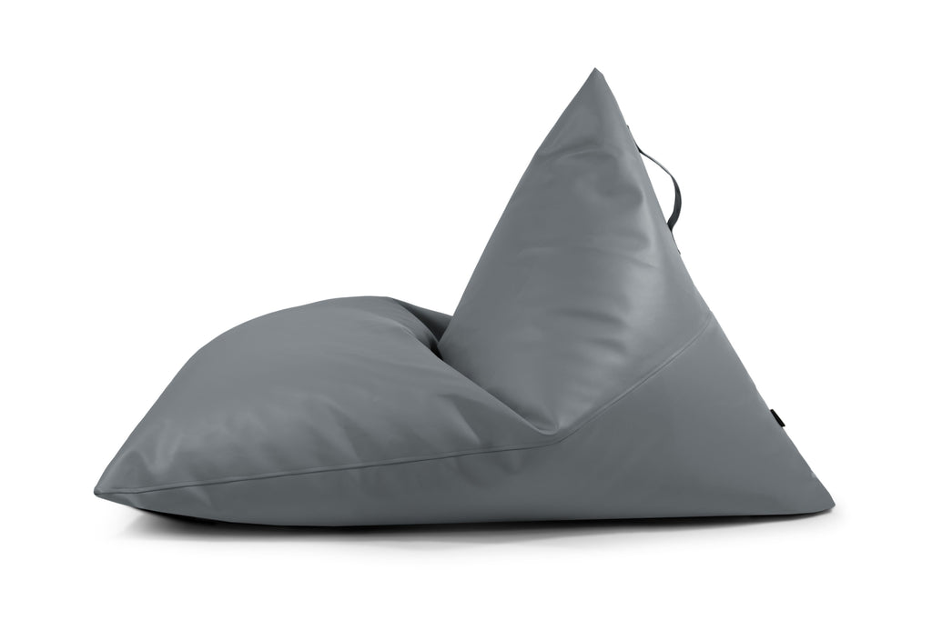 Pouf Poire XXL cuir Gris Acier Beaumont Concept