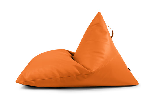 Pouf Poire XXL cuir Orange Abricot Beaumont Concept