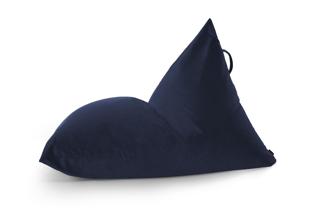 Pouf Poire XXL en velours Bleu Marine Beaumont Concept