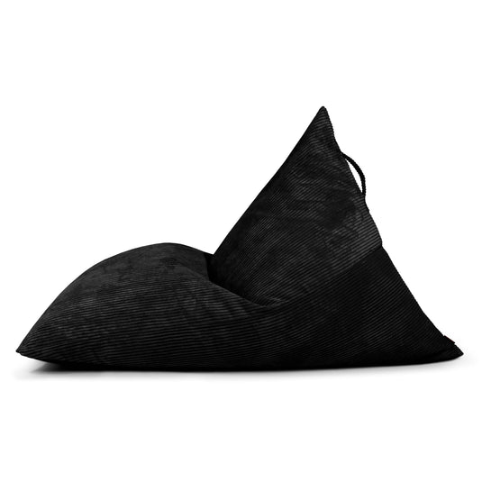 Pouf Poire XXL en Velours Côtelé Noir Profond / Housse uniquement