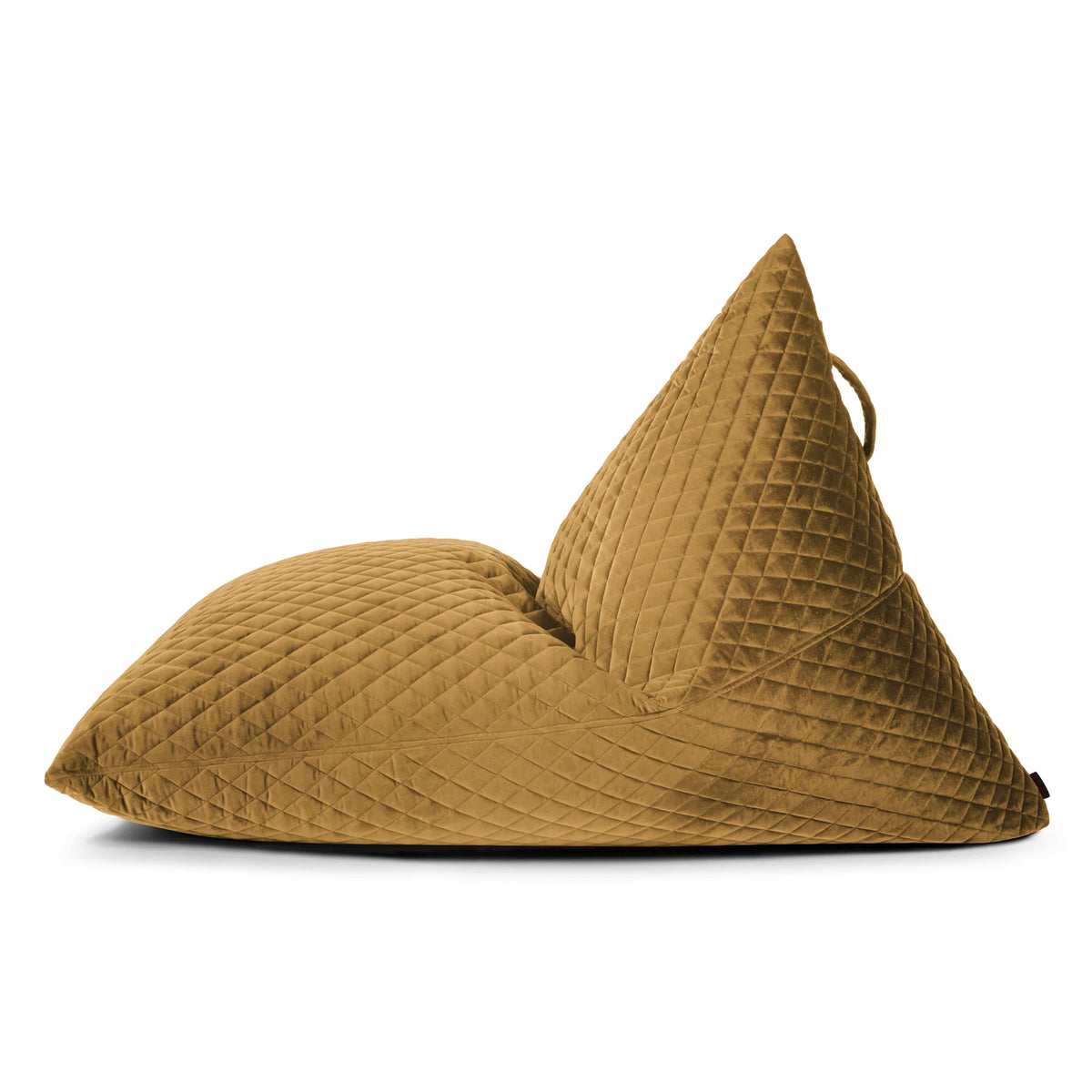 Pouf Poire XXL en velours royal Jaune Ocre Beaumont Concept