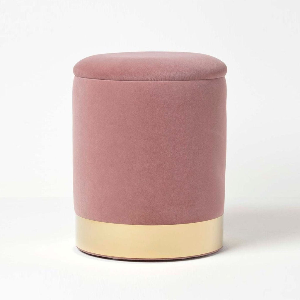 Pouf Rangement Rose Or