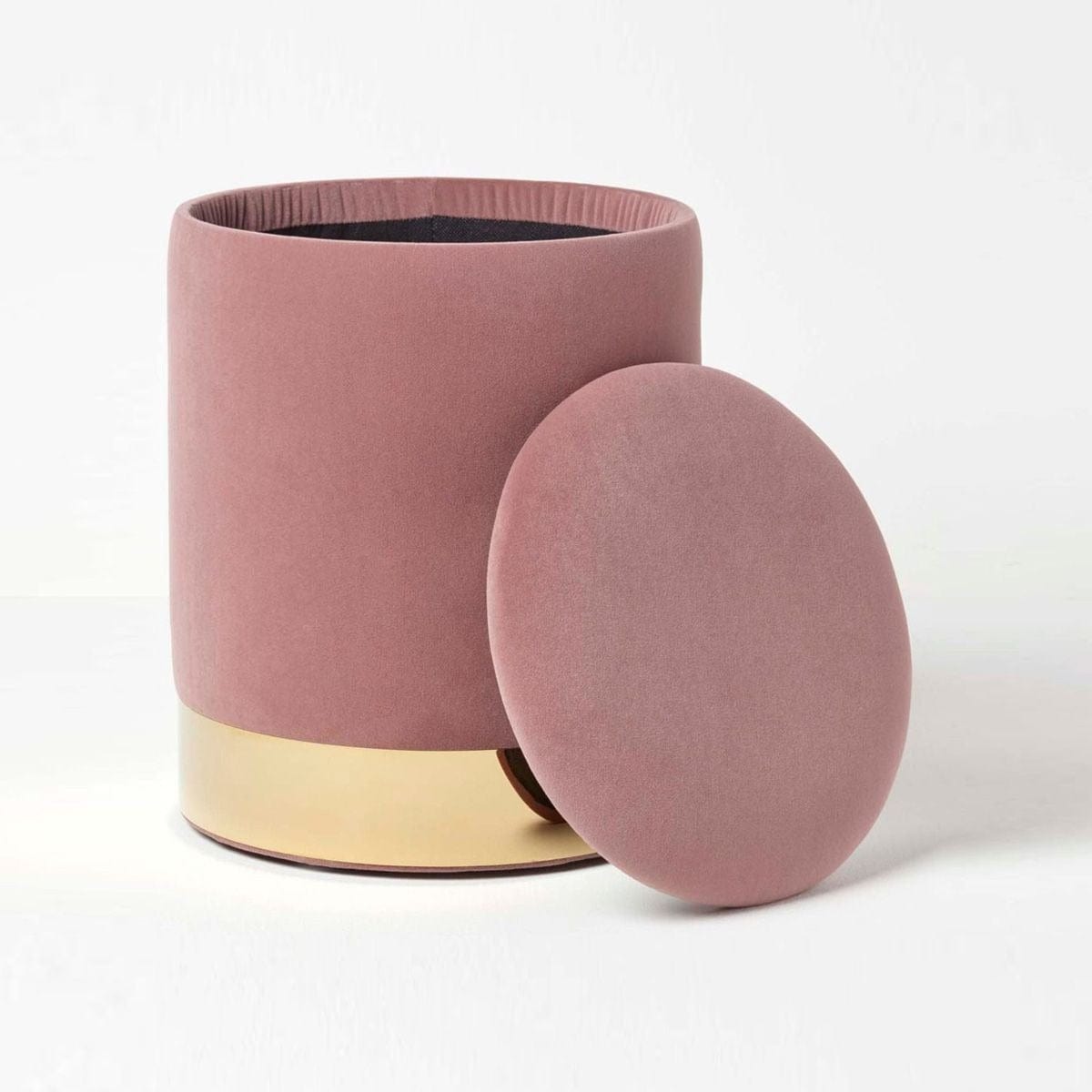 Pouf Rangement Rose Or