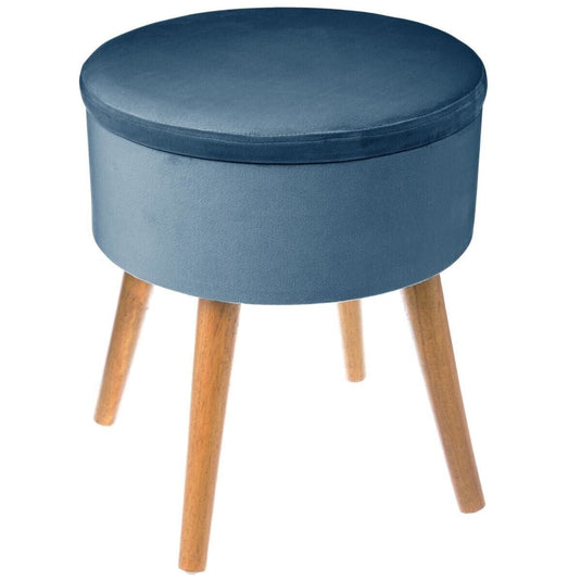 Pouf Rangement Scandinave Bleu Roi