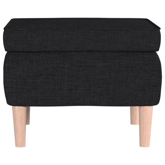 Pouf Rectangulaire Sur Pied Noir Profond