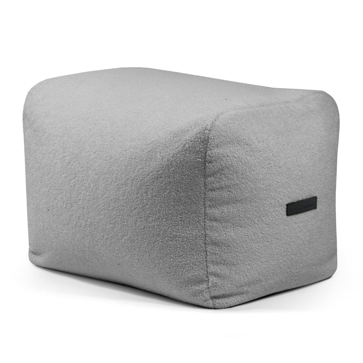 Pouf Repose Pied Bouclette Gris Acier Pouf Français