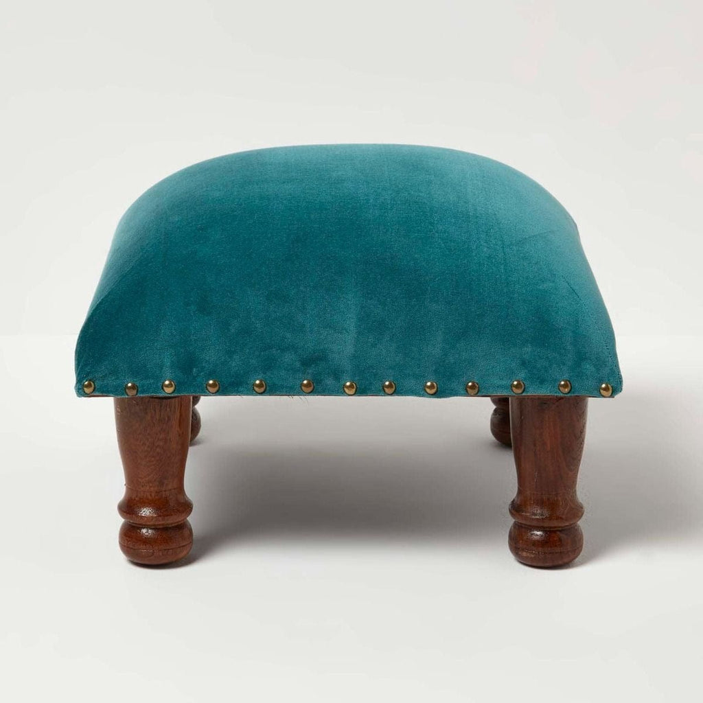 Pouf Repose Pied Design Bleu / 40 x 40