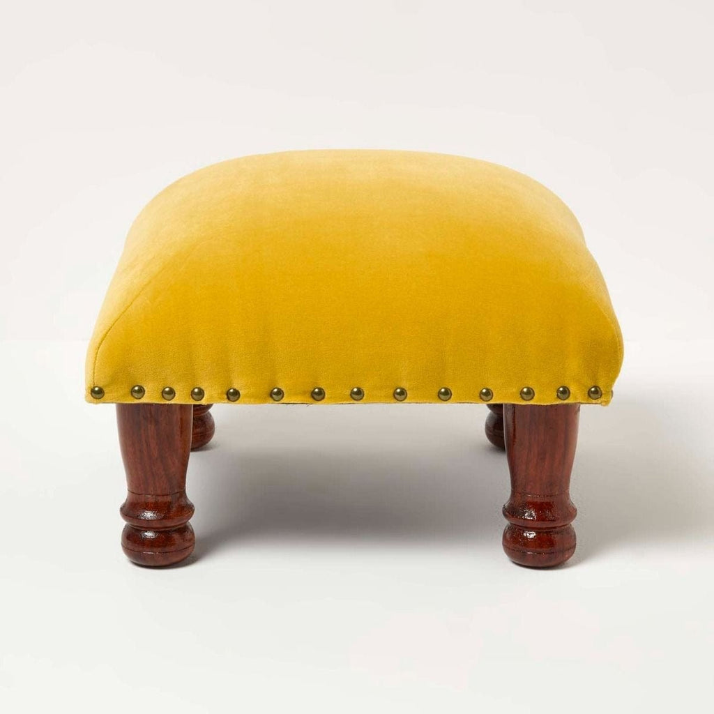 Pouf Repose Pied Design Jaune / 40 x 40