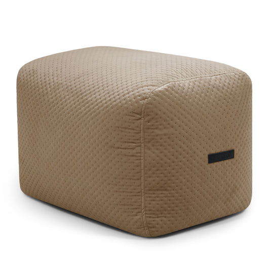 Pouf Repose Pied Velours Capitonné Marron Café Pouf Français