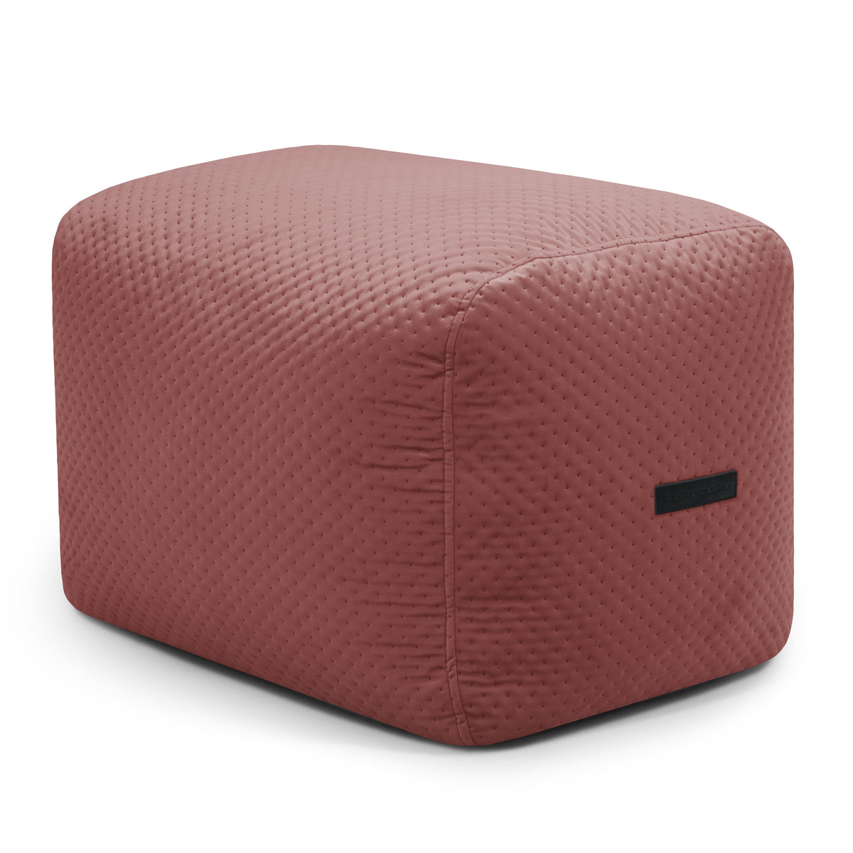 Pouf Repose Pied Velours Capitonné Rouge Amarante Pouf Français