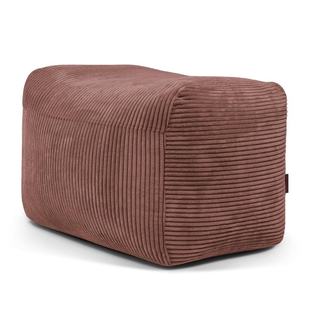 Pouf Repose Pied Velours Cotelé Rose Taupe Pouf Français