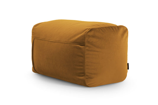 Pouf Repose Pied Velours Jaune Moutarde Pouf Français