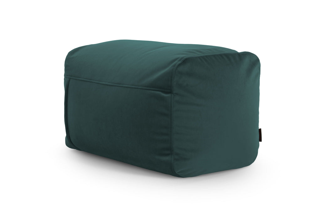 Pouf Repose Pied Velours Vert Emeraude Pouf Français