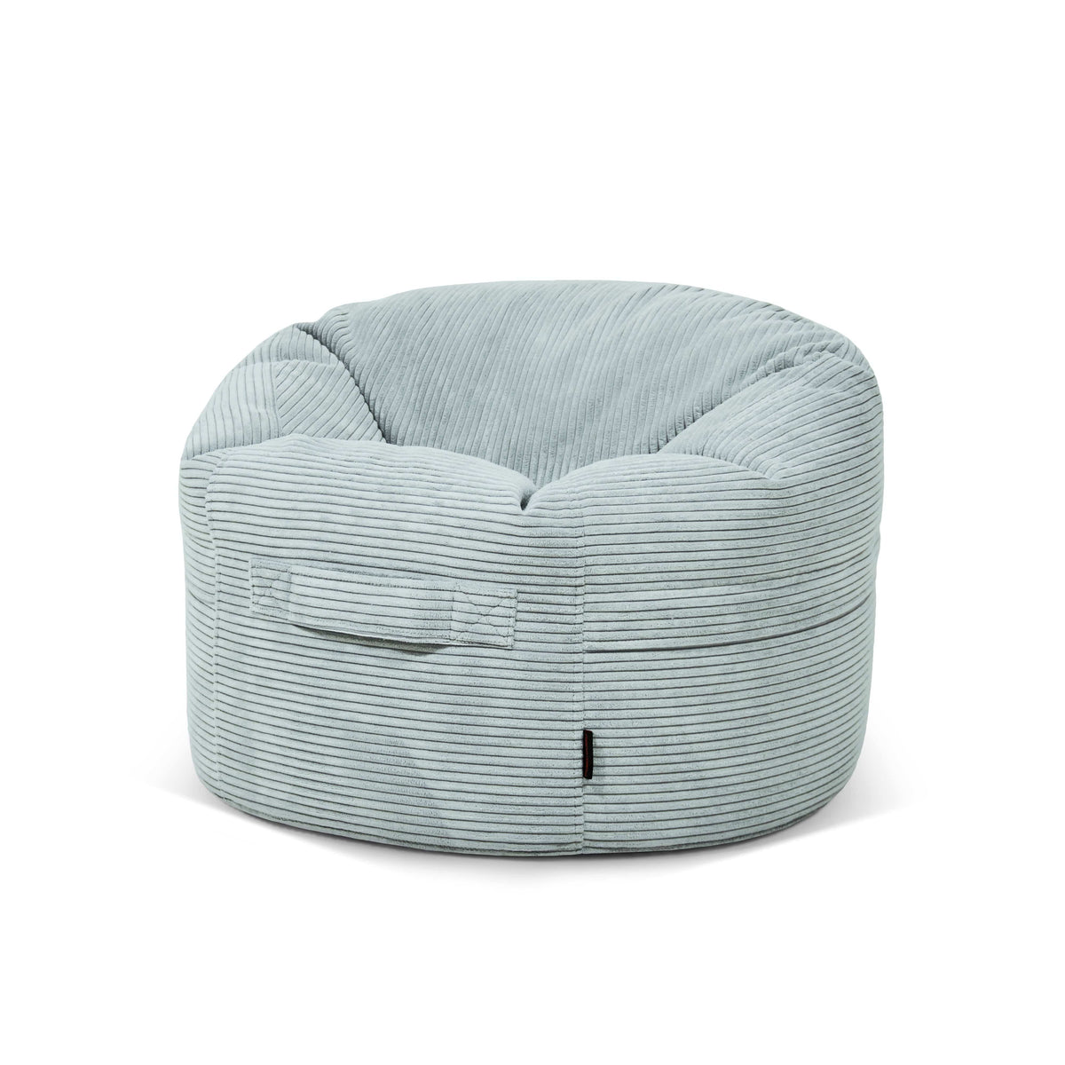 Pouf Rond en Velours Côtelé Vert d'eau