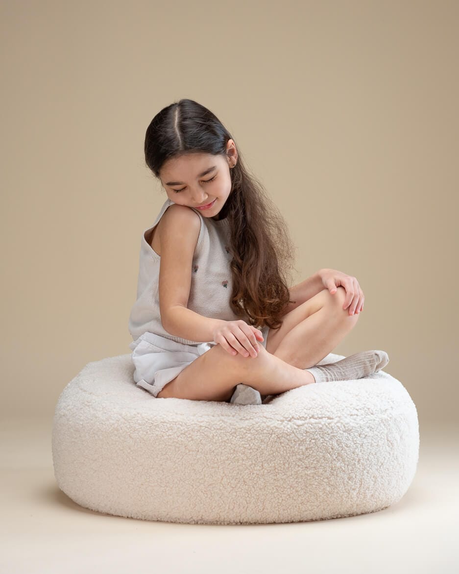 Pouf Rond Enfant - Blanc