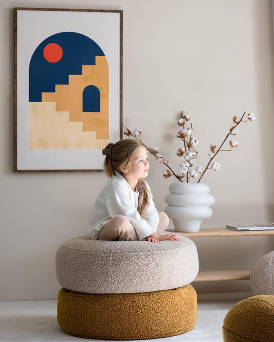 Pouf Rond Enfant - Moutarde