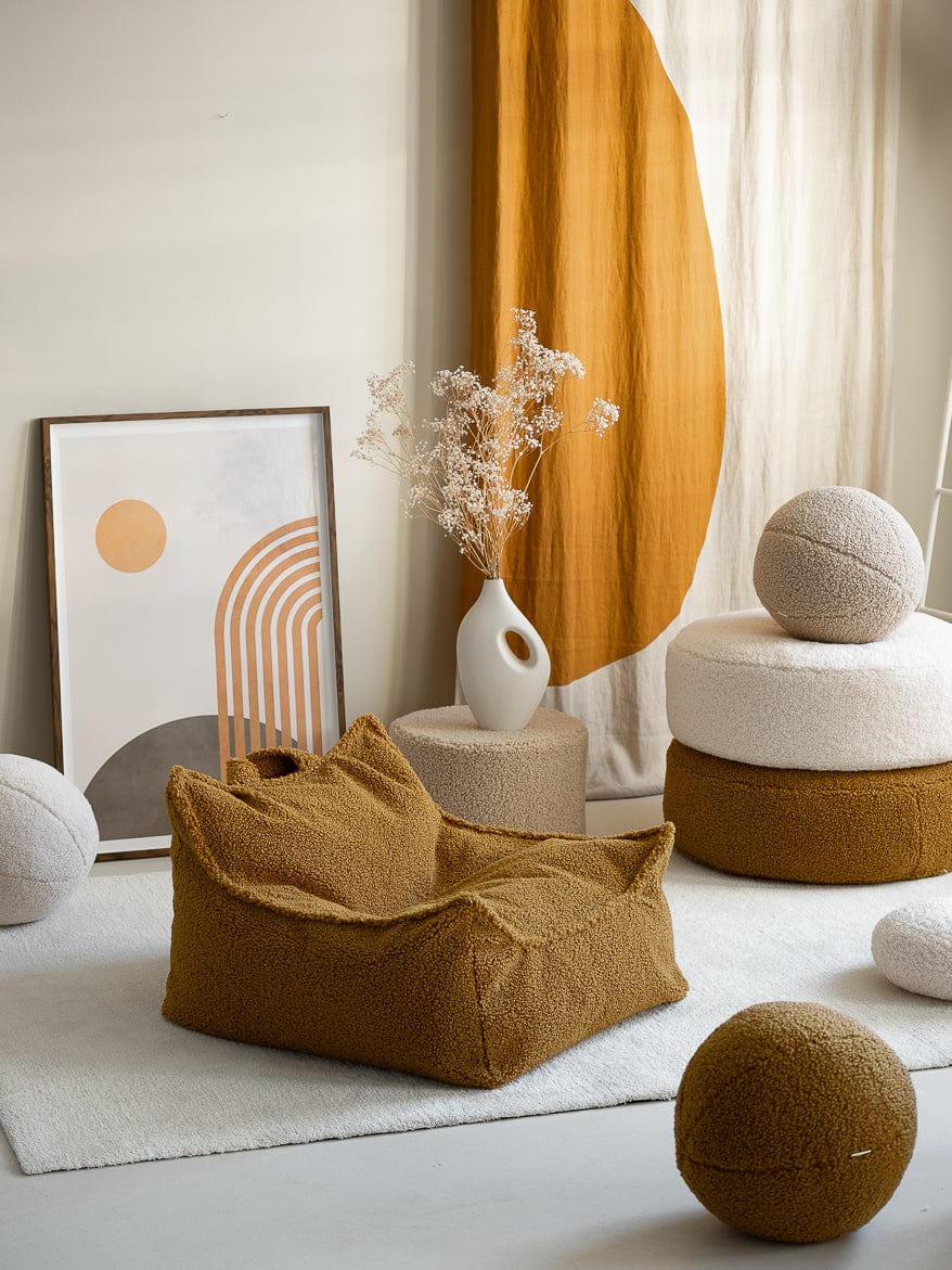 Pouf Rond Enfant - Moutarde