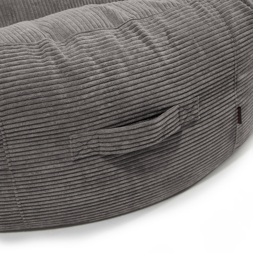 Pouf Rond XXL en Velours Côtelé