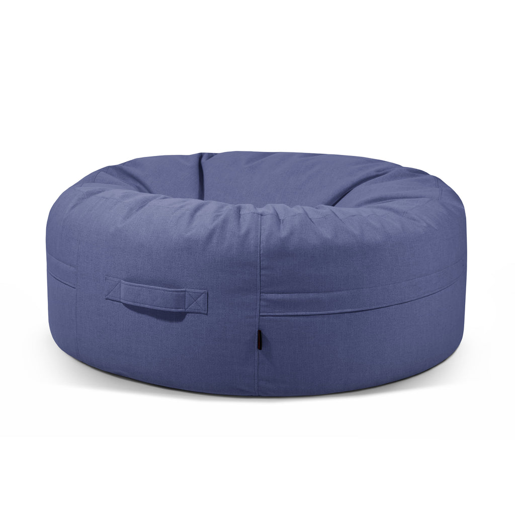 Pouf Rond XXL Salon Bleu Marine