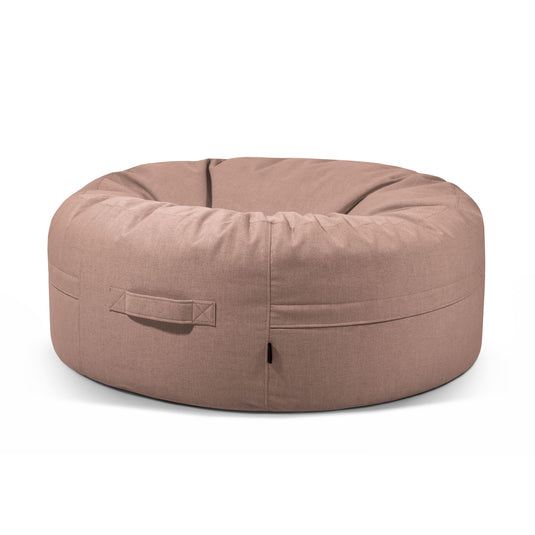 Pouf Rond XXL Salon Marron Terracotta