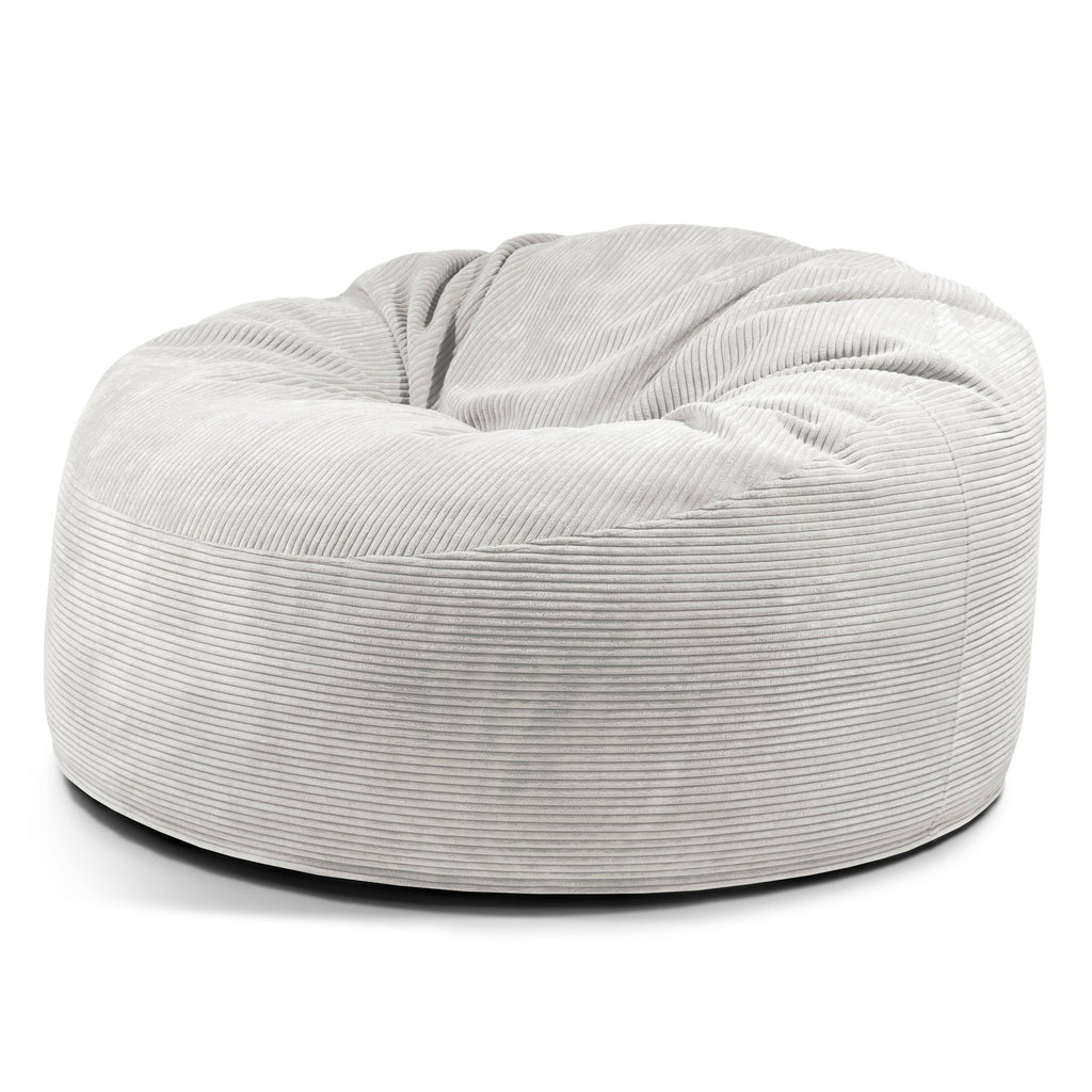 Pouf Salon XXL Velours Cotelé Beige Crème Pouf Français