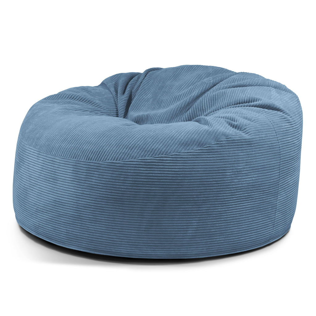 Pouf Salon XXL Velours Cotelé Bleu Canard Pouf Français