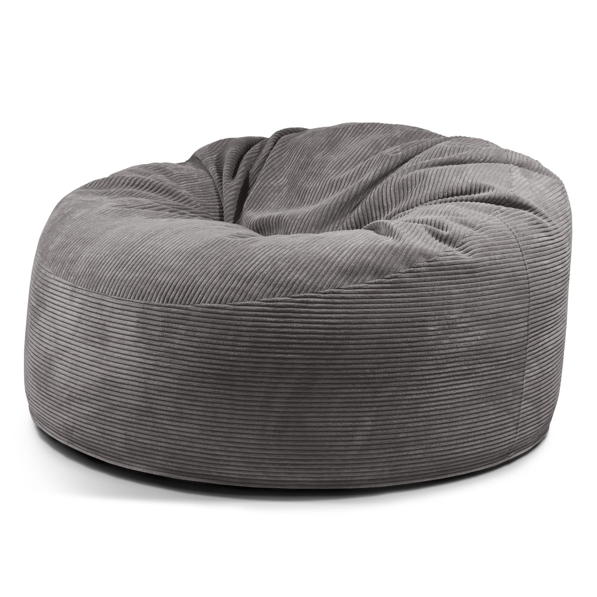 Pouf Salon XXL Velours Cotelé Gris Anthracite Pouf Français
