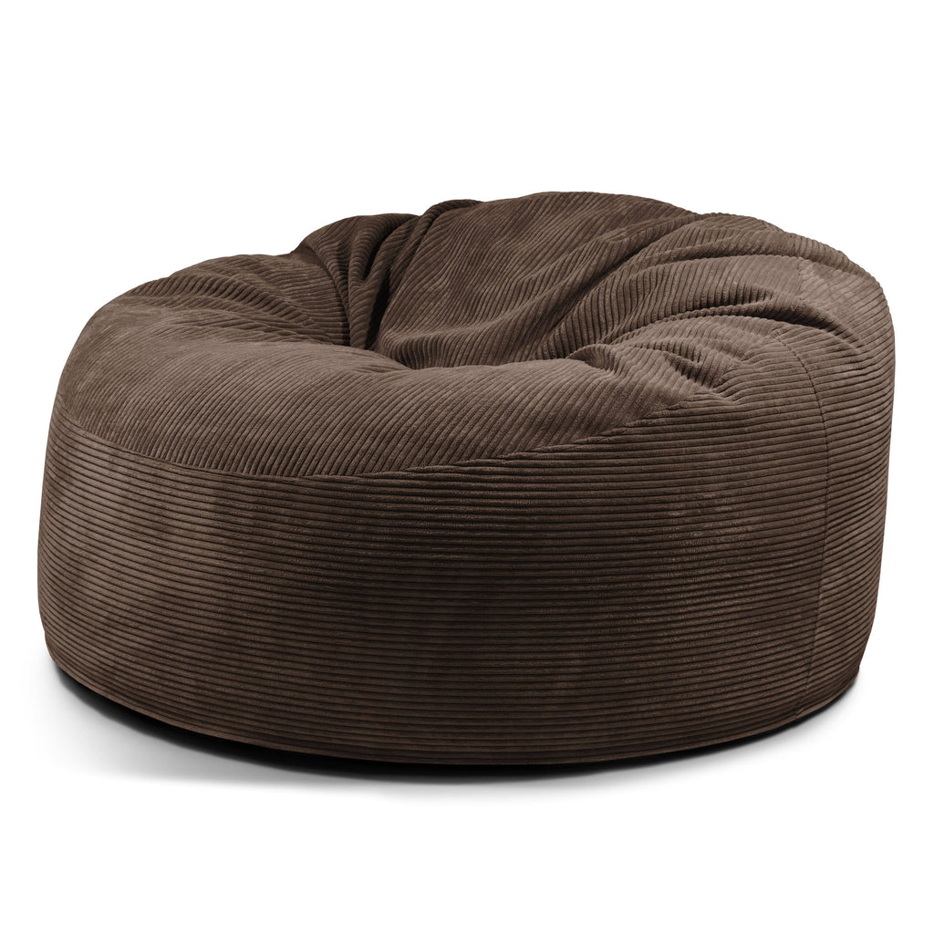 Pouf Salon XXL Velours Cotelé Marron Chocolat Pouf Français