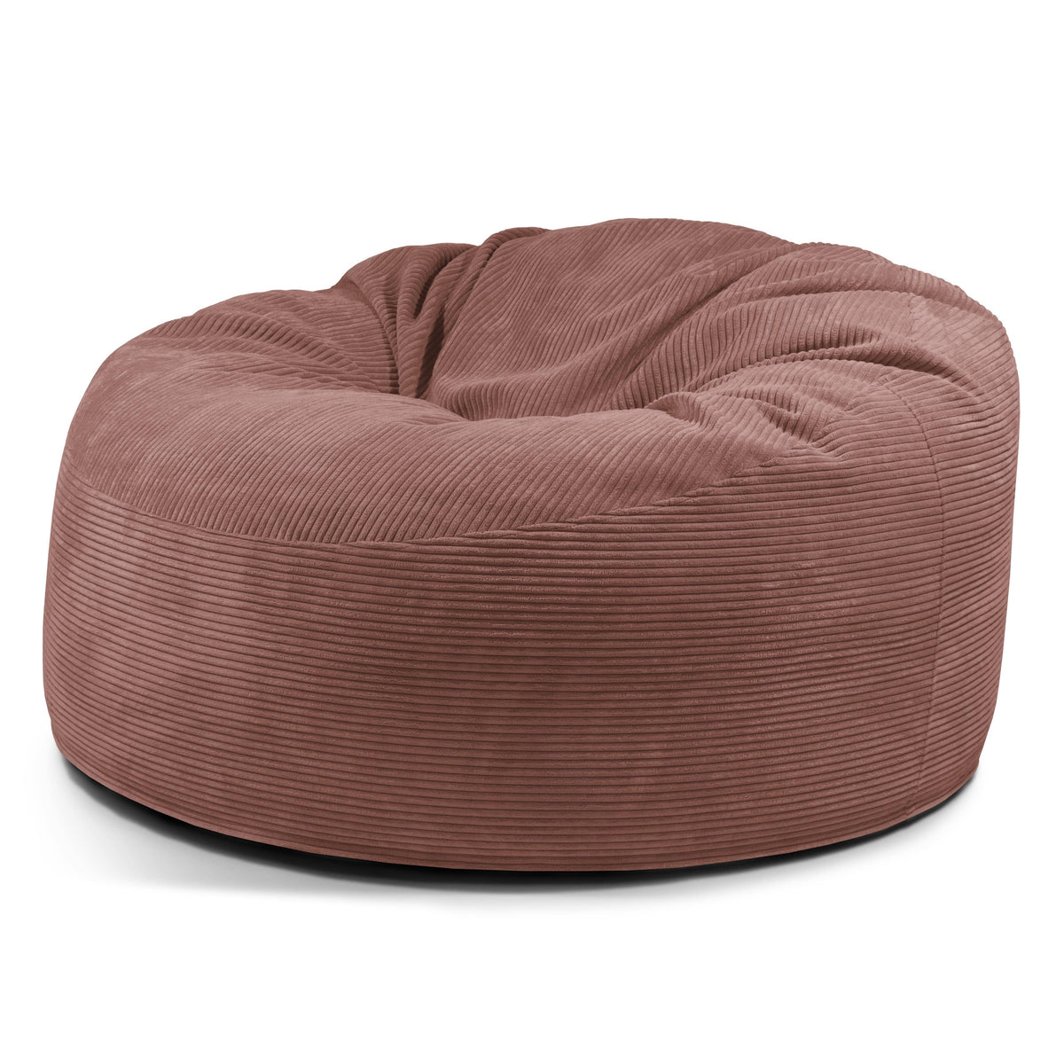 Pouf Salon XXL Velours Cotelé Rose Taupe Pouf Français