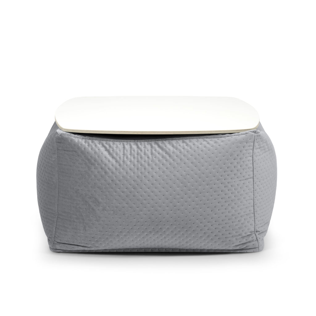 Pouf Table Basse en Velours Capitonné