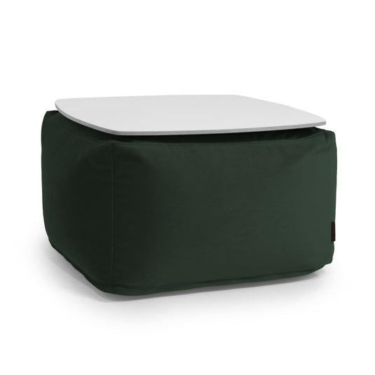 Pouf Table Basse en Velours Vert Forêt