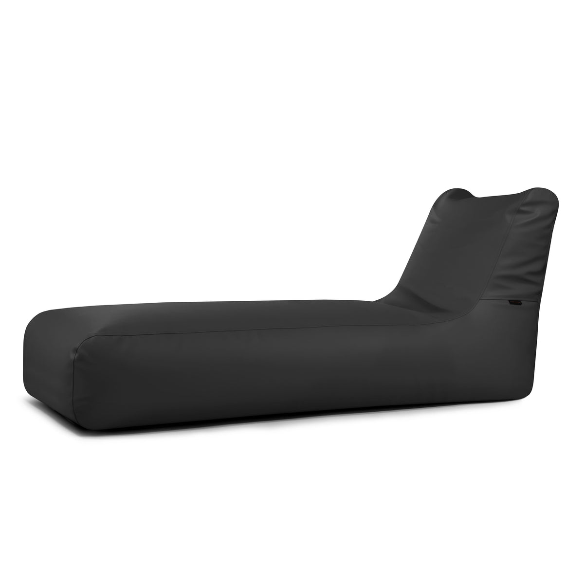 Pouf Transat en Cuir Noir Profond