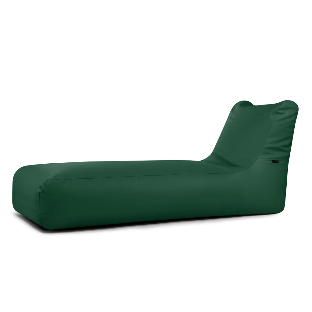 Pouf Transat en Cuir Vert Fôret