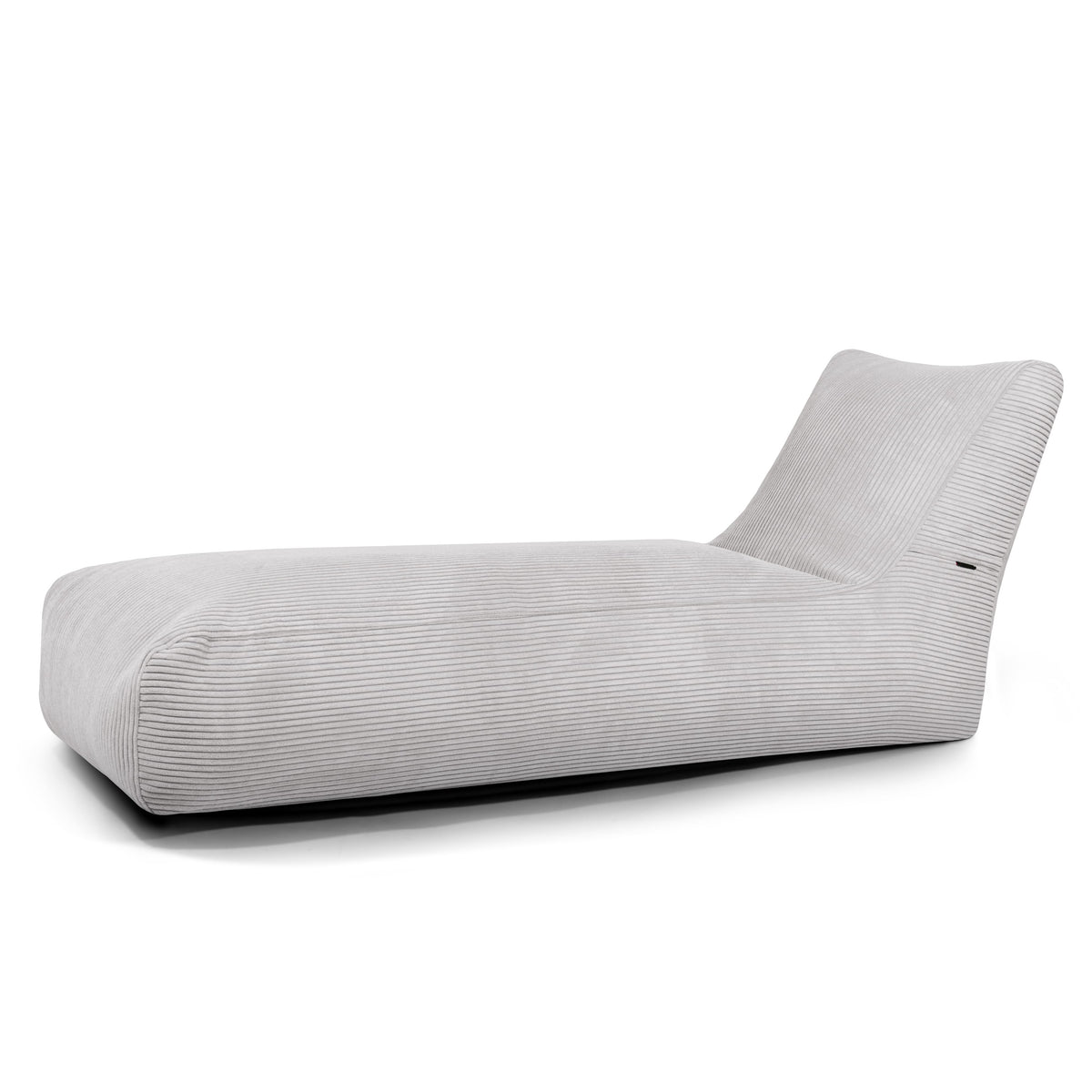 Pouf Transat en Velours Côtelé Gris Perle