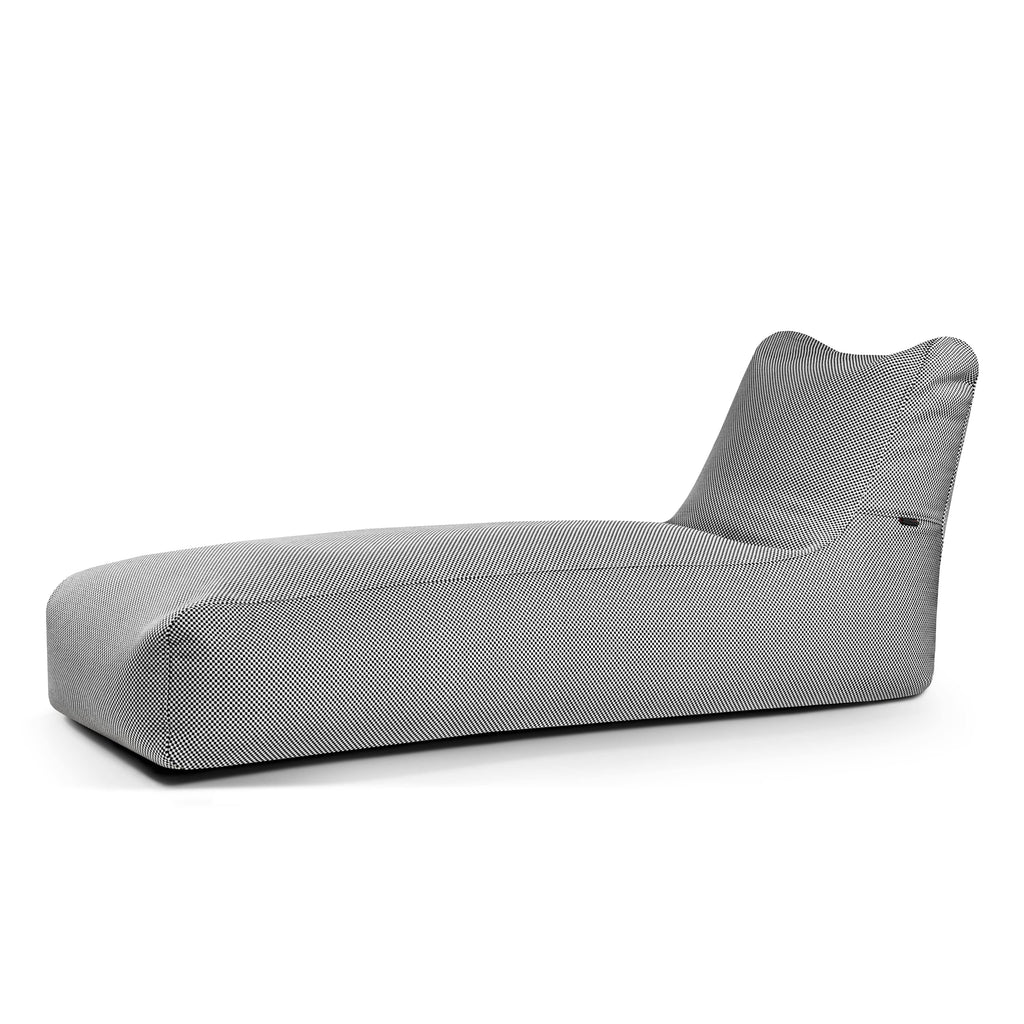Pouf Transat pour Piscine Noir et Blanc