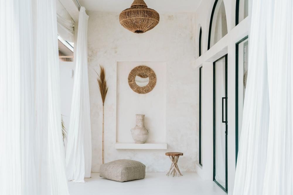 Pouf Tressé Beige