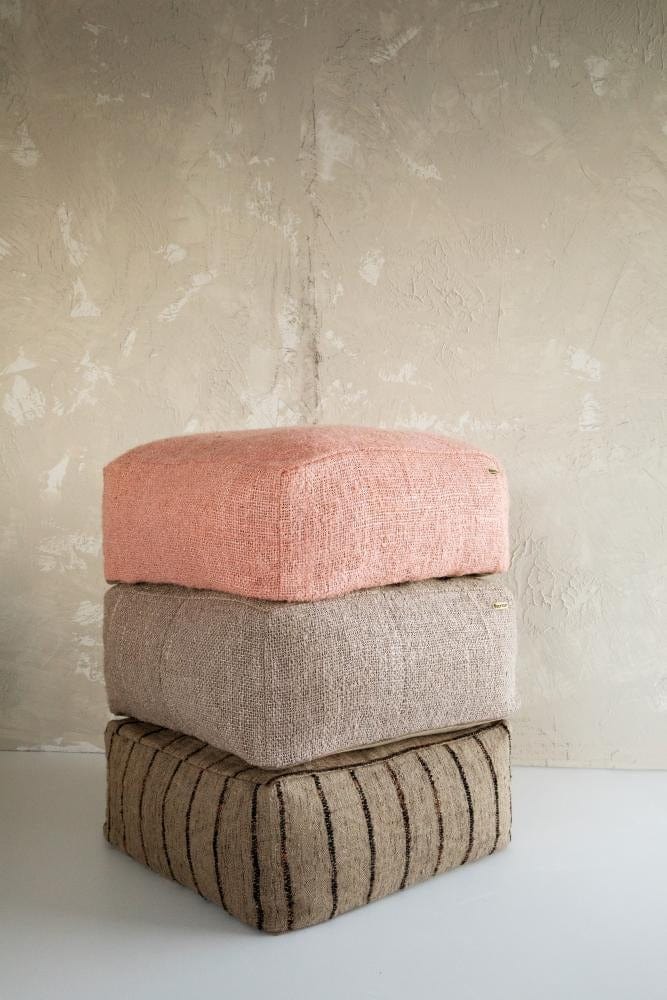 Pouf Tressé Beige