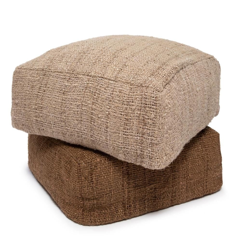 Pouf Tressé Beige