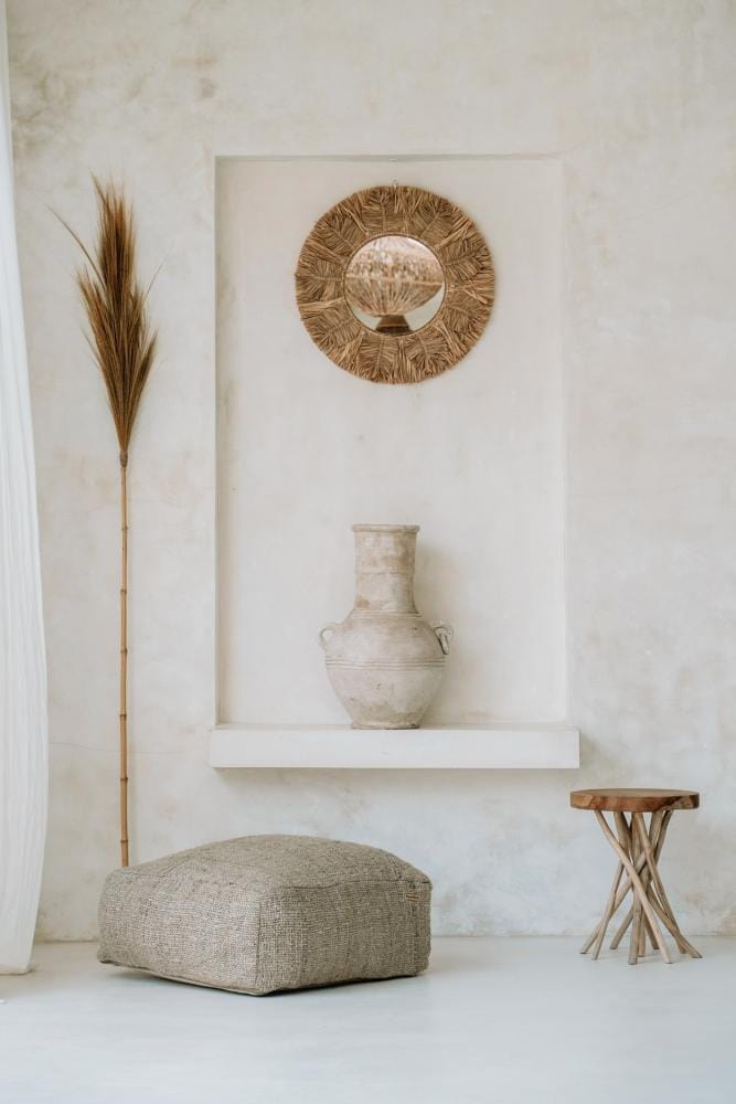 Pouf Tressé Beige