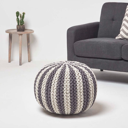 Pouf Tricot Grosse Maille