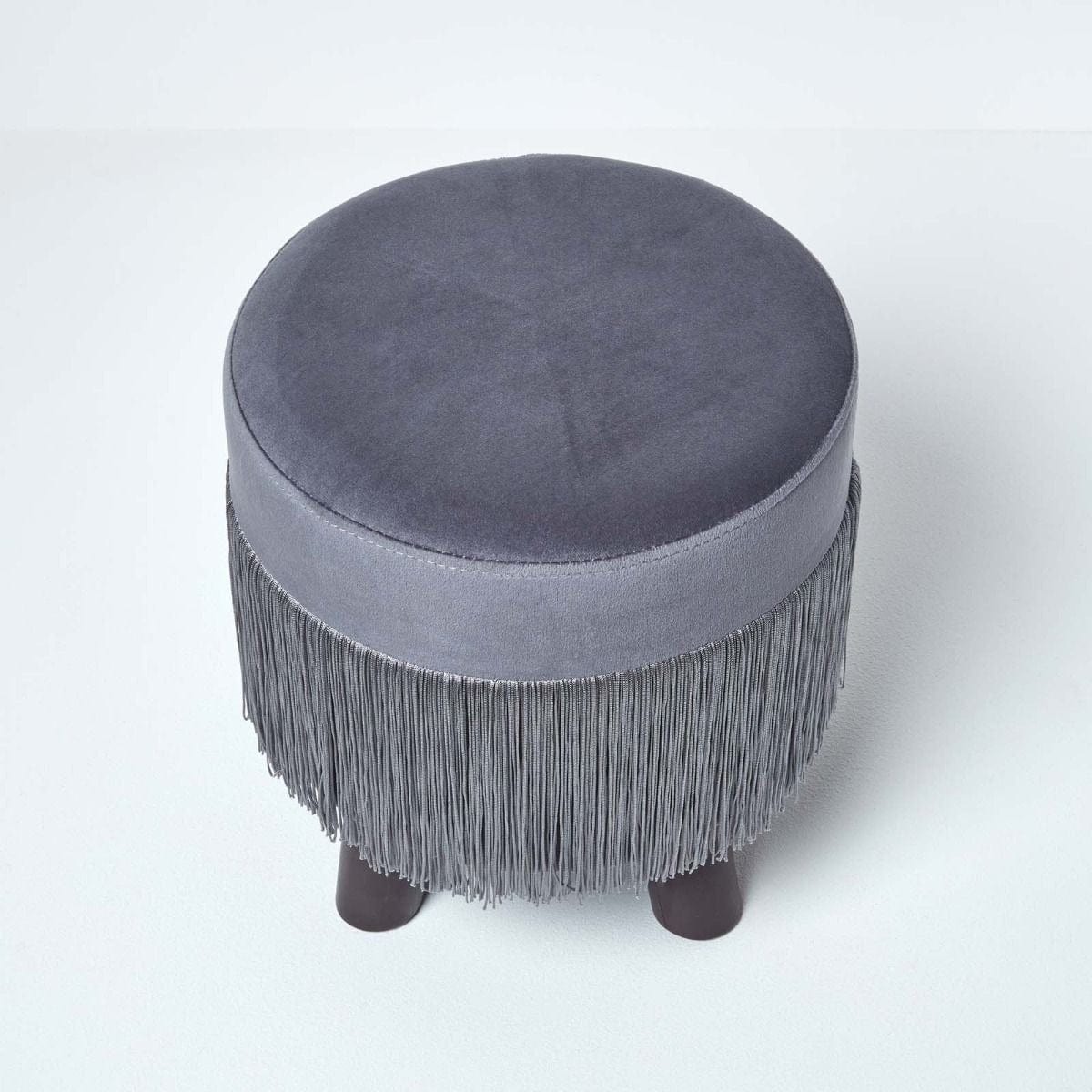 Pouf Velours Frange