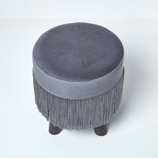 Pouf Velours Frange