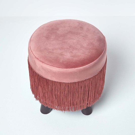 Pouf Velours Frange