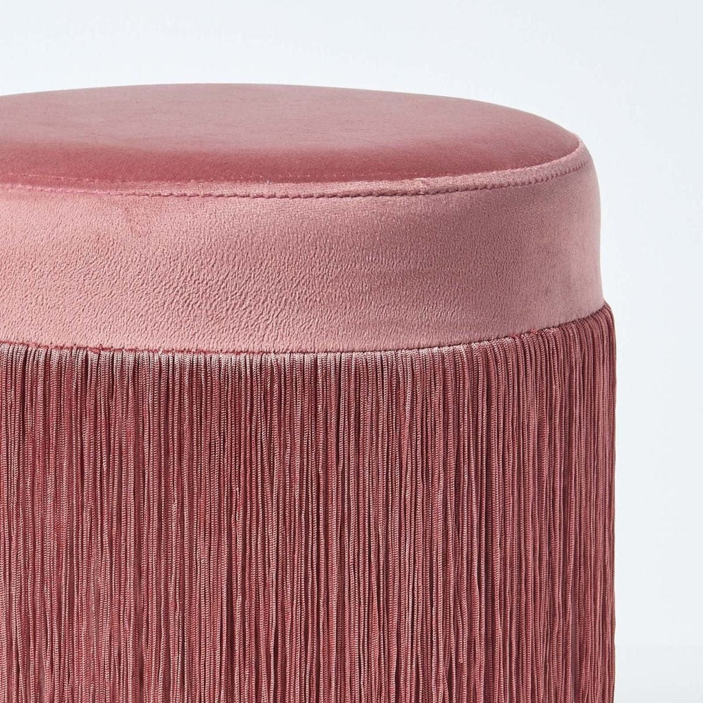 Pouf Velours Frange