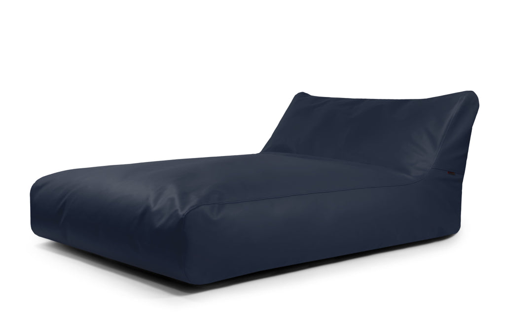 Sunbed en Cuir Bleu Marine