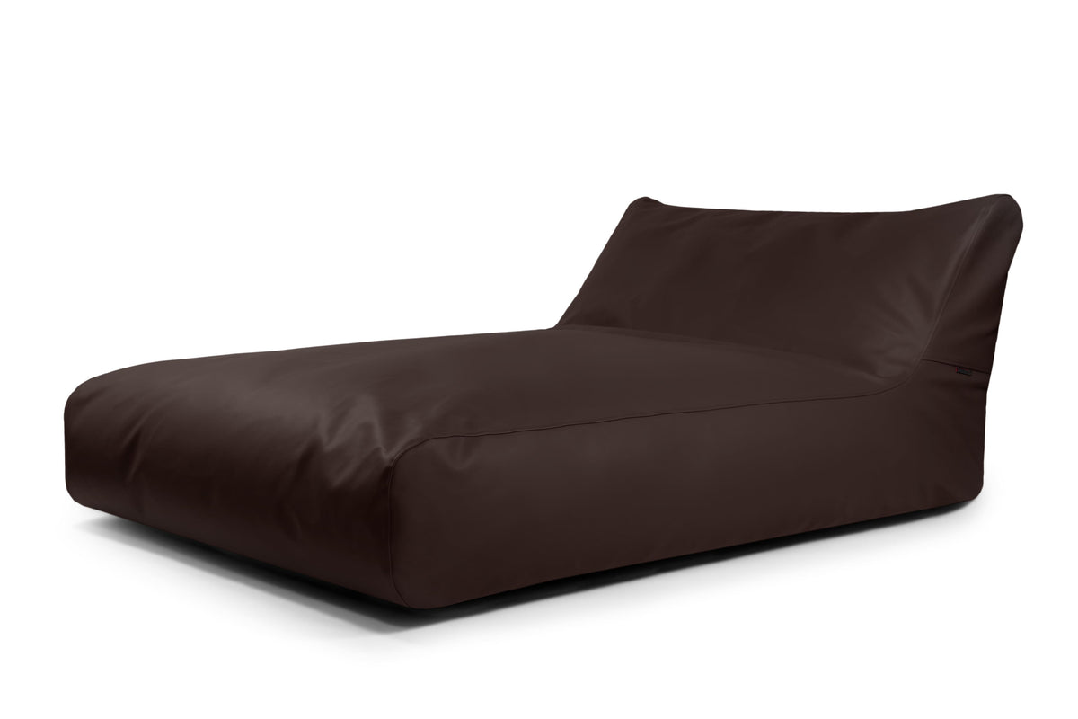 Sunbed en Cuir Marron Chocolat