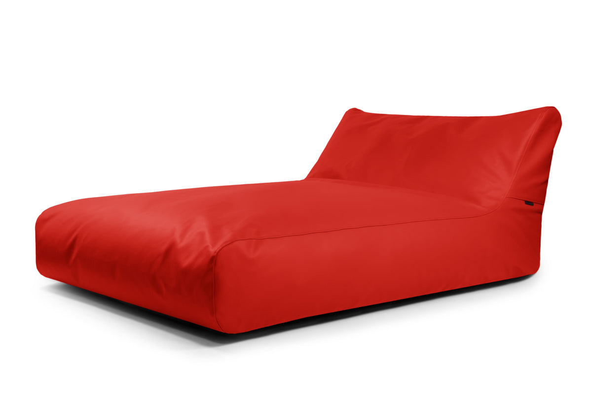 Sunbed en Cuir Rouge Garance