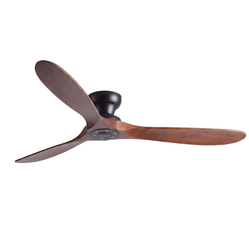 Ventilateur de Plafond en Bois Massif Silencieux Haut de Gamme Sans Lumière LED, Télécommande et Réversible Été/Hiver - Sylvane
